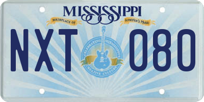 MS license plate NXT080