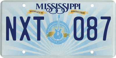 MS license plate NXT087