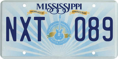 MS license plate NXT089