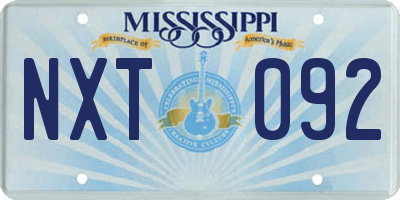 MS license plate NXT092