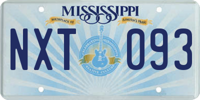 MS license plate NXT093