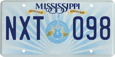 MS license plate NXT098