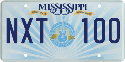 MS license plate NXT100