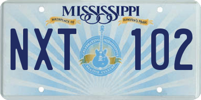 MS license plate NXT102