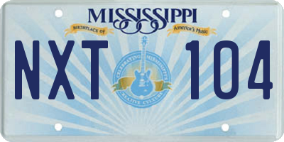 MS license plate NXT104