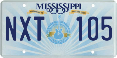 MS license plate NXT105