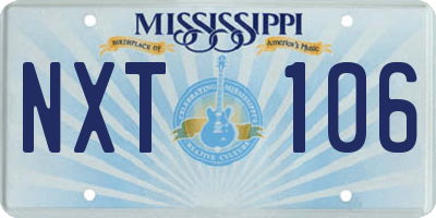 MS license plate NXT106