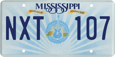 MS license plate NXT107