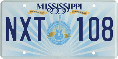 MS license plate NXT108
