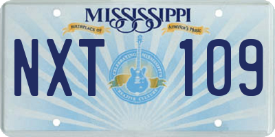 MS license plate NXT109