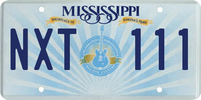 MS license plate NXT111