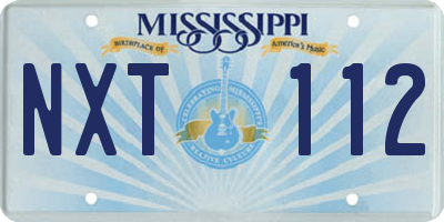 MS license plate NXT112