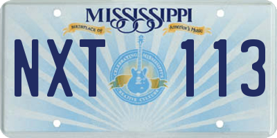 MS license plate NXT113