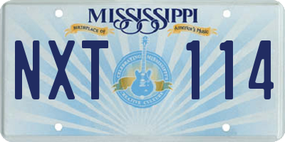 MS license plate NXT114