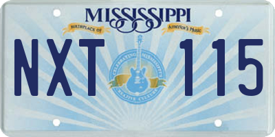 MS license plate NXT115