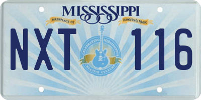 MS license plate NXT116