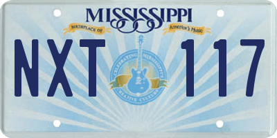 MS license plate NXT117