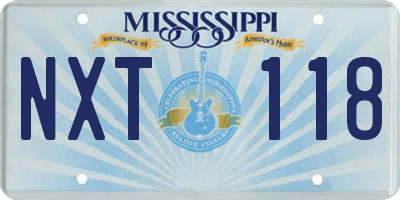 MS license plate NXT118