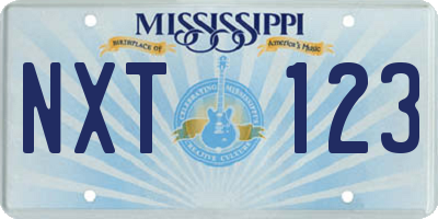 MS license plate NXT123