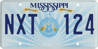 MS license plate NXT124