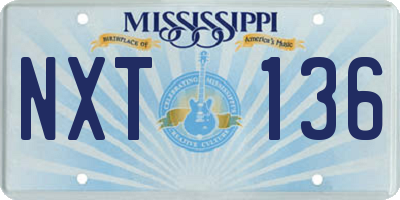 MS license plate NXT136