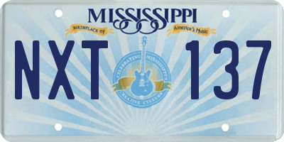 MS license plate NXT137