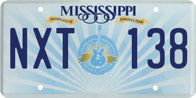 MS license plate NXT138