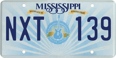 MS license plate NXT139