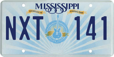 MS license plate NXT141