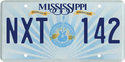 MS license plate NXT142