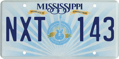 MS license plate NXT143