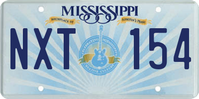 MS license plate NXT154