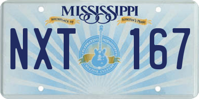 MS license plate NXT167