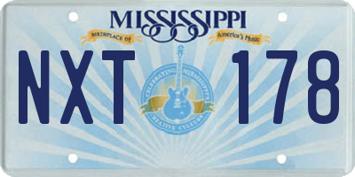 MS license plate NXT178
