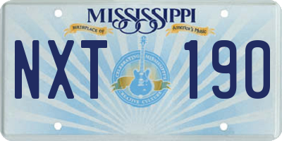 MS license plate NXT190