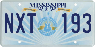 MS license plate NXT193