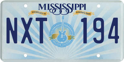 MS license plate NXT194