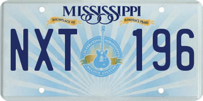 MS license plate NXT196