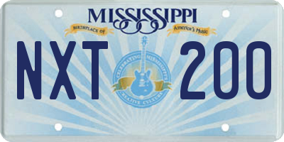 MS license plate NXT200