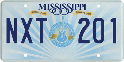 MS license plate NXT201