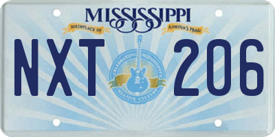 MS license plate NXT206
