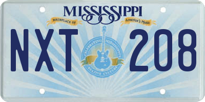 MS license plate NXT208