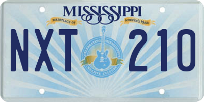 MS license plate NXT210