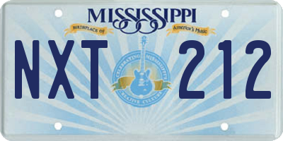 MS license plate NXT212