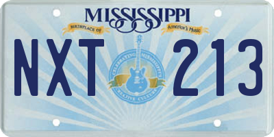 MS license plate NXT213
