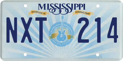 MS license plate NXT214