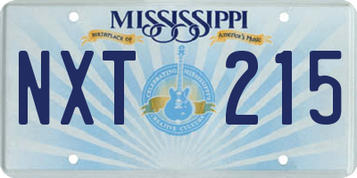 MS license plate NXT215