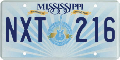 MS license plate NXT216