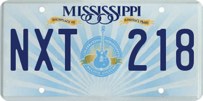 MS license plate NXT218
