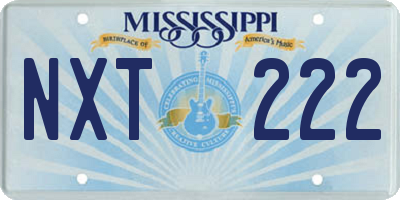 MS license plate NXT222